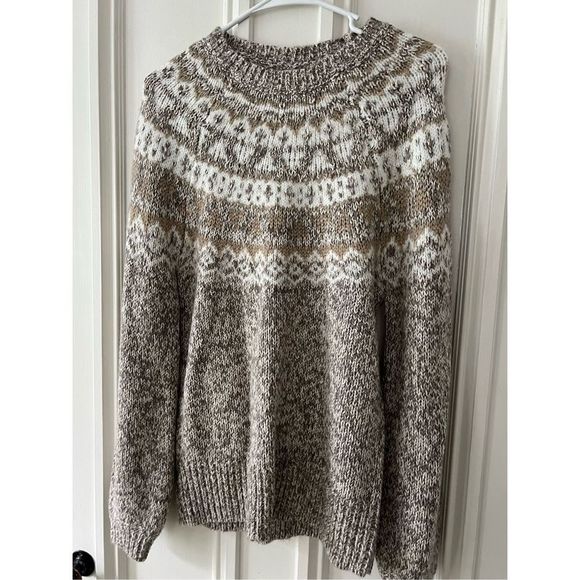 LOFT | Sweaters | Nwtloft Beige Gold And Cream Colored Fair Island ...